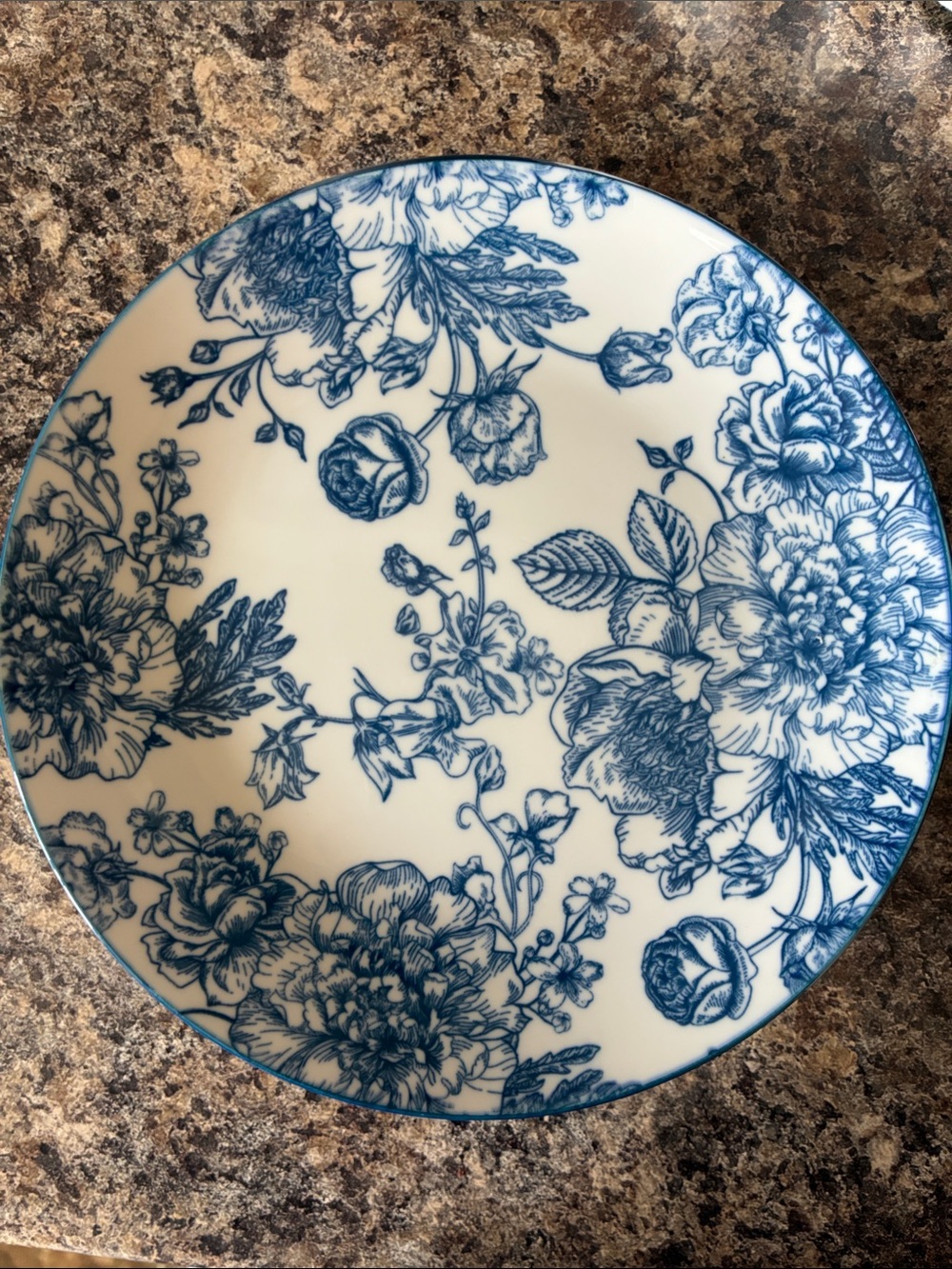 Royal Norfolk Blue and White Floral Porcelain Plate